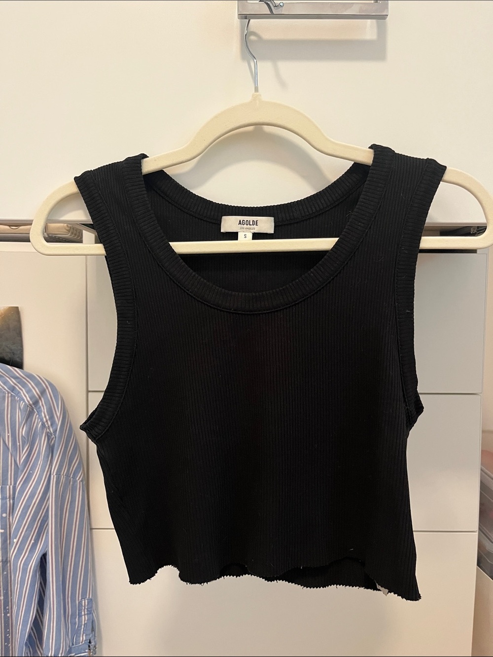 Agolde Black Ribbed Tank S